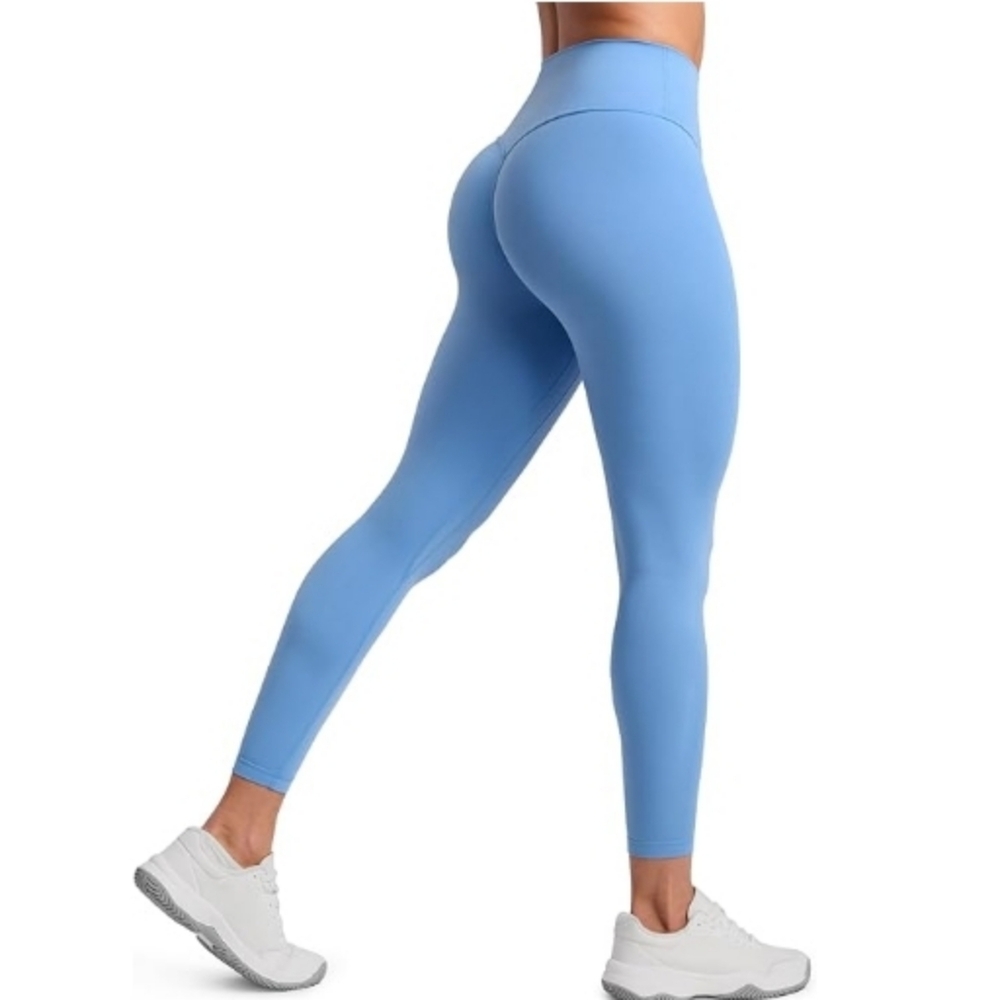 High Waisted Womens Yoga Pants Secretsculpt Workout Leggings Blue